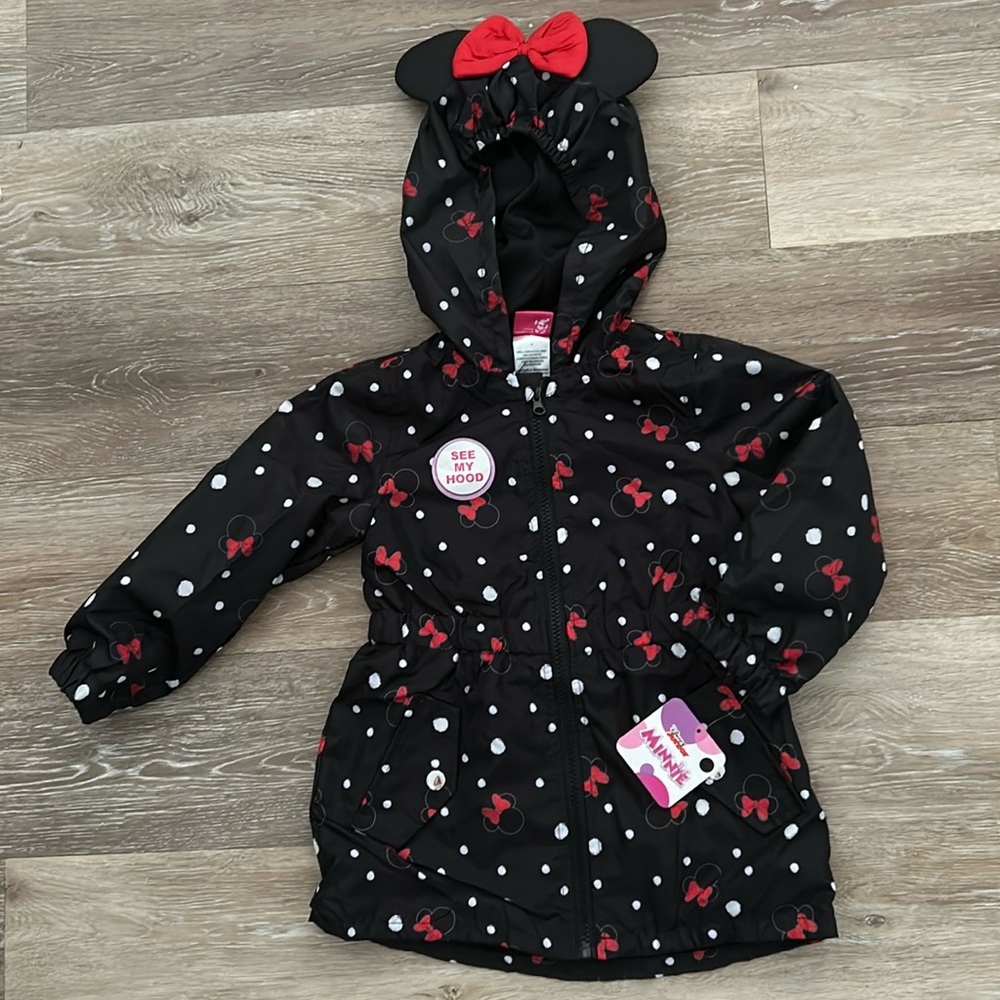 COPY - NEW Disney junior girls windbreaker jacket, black/red, sizes 4, 5, 6, 7,…